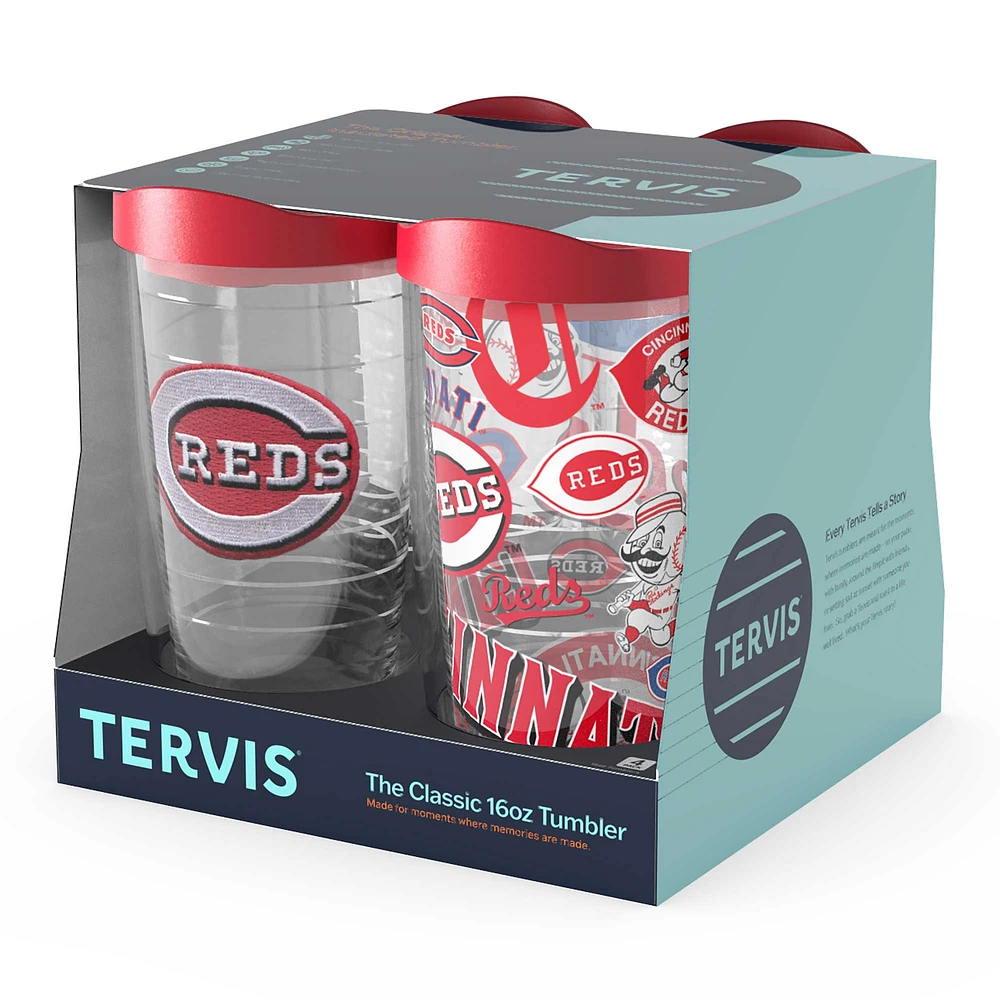 Tervis Cincinnati Reds paquet de quatre 16oz. Ensemble de gobelets classiques