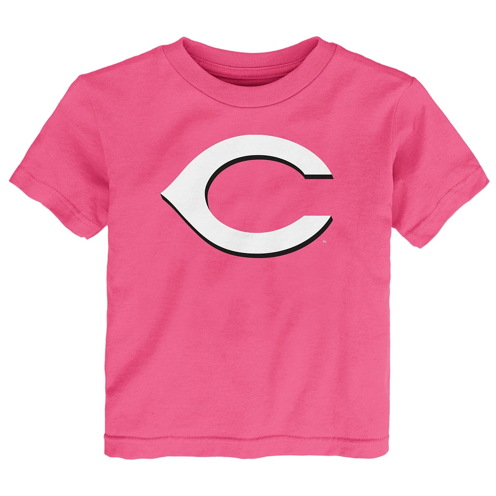 Toddler  Pink Cincinnati Reds Primary Logo T-Shirt