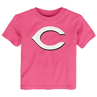 Toddler  Pink Cincinnati Reds Primary Logo T-Shirt