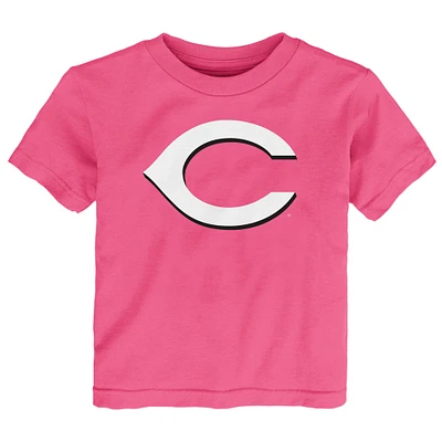 Toddler  Pink Cincinnati Reds Primary Logo T-Shirt