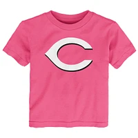 Toddler  Pink Cincinnati Reds Primary Logo T-Shirt
