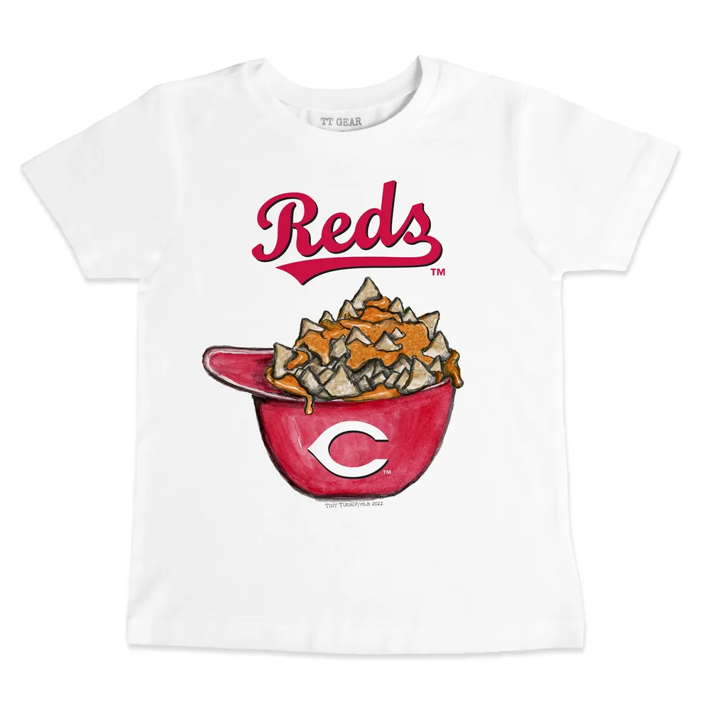 Cincinnati Reds Tiny Turnip Toddler Sundae Helmet 3/4-Sleeve Raglan T-Shirt  - White/Red