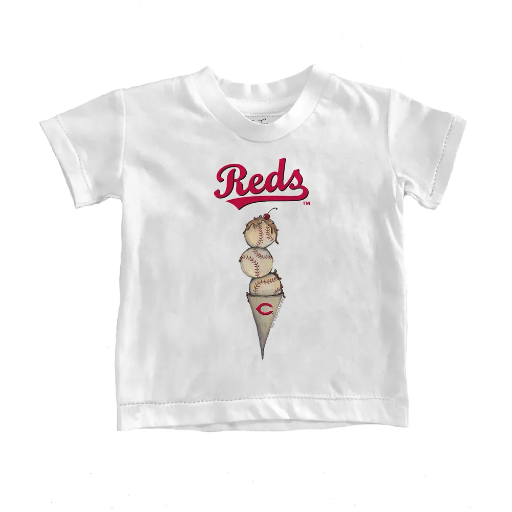 Lids Cincinnati Reds Tiny Turnip Toddler Triple Scoop T-Shirt - White