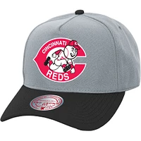 Casquette ajustable unisexe Mitchell & Ness Gray Cincinnati Reds Basic Coop Pro