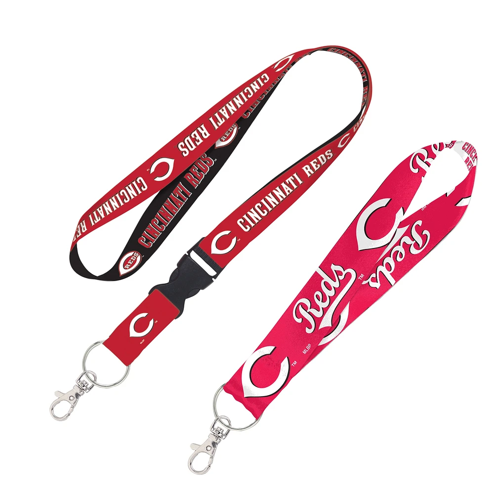 WinCraft Cincinnati Reds 2-Pack Lanyard with Detachable Buckle & Key Strap Set