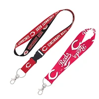 WinCraft Cincinnati Reds Lot de 2 cordons avec boucle amovible et sangle pour clés