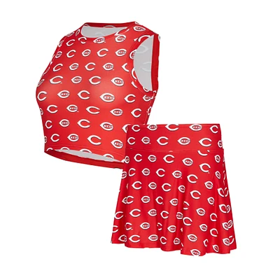 Ensemble débardeur et jupe-short en tricot Concepts Sport Red Cincinnati Reds pour femmes