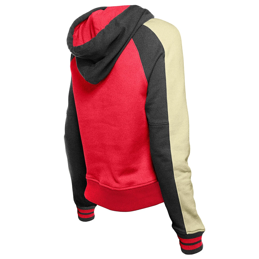 Women's New Era  Red Cincinnati Reds Cooperstown Collection Cropped Raglan Pullover Hoodie