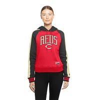 Women's New Era  Red Cincinnati Reds Cooperstown Collection Cropped Raglan Pullover Hoodie