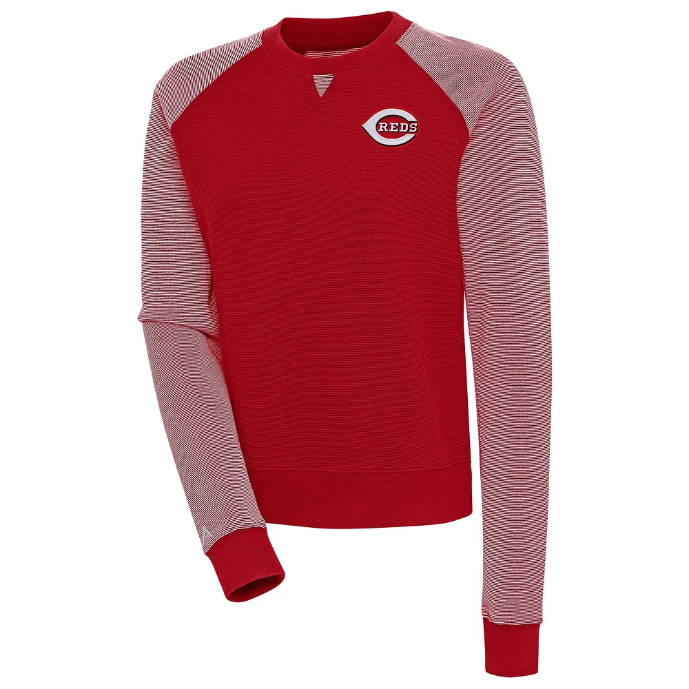 Sweat-shirt à enfiler tri-blend rouge/blanc Antigua Cincinnati Reds Flier Bunker pour femme
