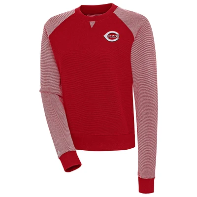 Sweat-shirt à enfiler tri-blend rouge/blanc Antigua Cincinnati Reds Flier Bunker pour femme