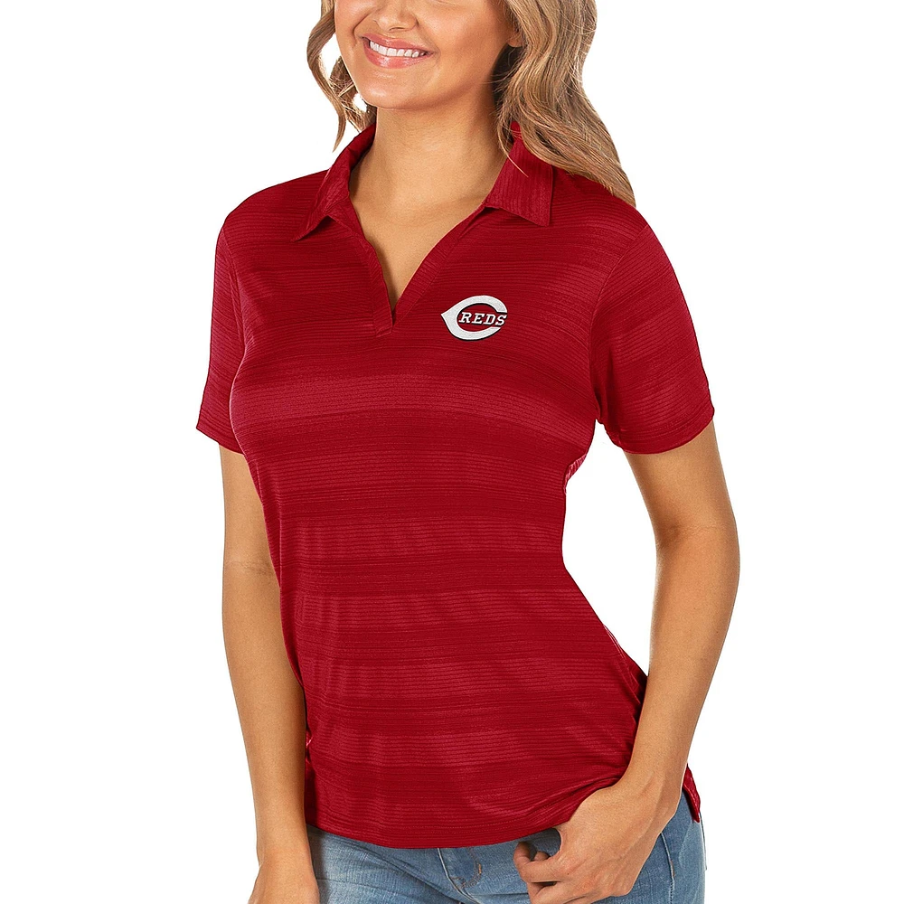 Polo rouge Antigua pour femme Cincinnati Reds Compass