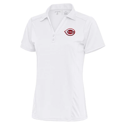 Women's Antigua White Cincinnati Reds Logo Tribute Polo