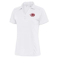 Women's Antigua White Cincinnati Reds Logo Tribute Polo