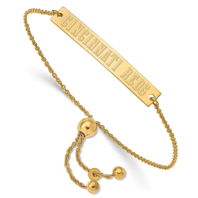 Cincinnati Reds Women's Sterling Silver Gold-Plated Bar Bracelet