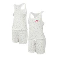 Combishort en tricot Concepts Sport crème Cincinnati Reds Gardner Hacci pour femmes