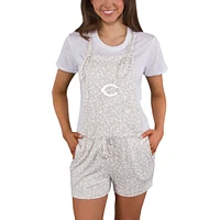 Women's Concepts Sport Cream Cincinnati Reds Montana Hacci Knit Romper Overalls