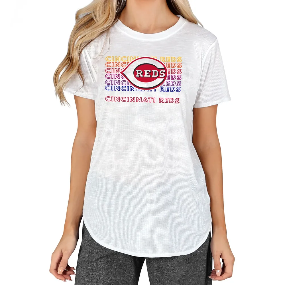 Lids Cincinnati Reds Concepts Sport Women's Gable Knit T-Shirt - White