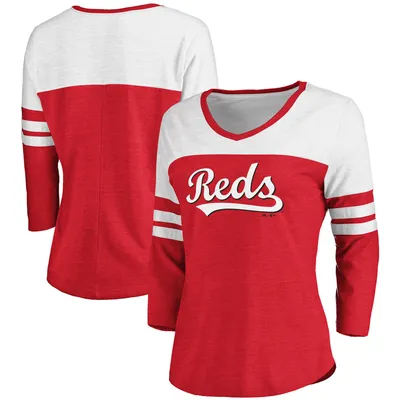 Women's Majestic Threads Red Los Angeles Angels Scoop Neck