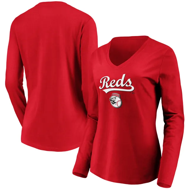 Lids Cincinnati Reds Youth V-Neck T-Shirt - White/Red