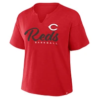 Women's Fanatics Red Cincinnati Reds Fan Fave Stadium Slub Boxy T-Shirt