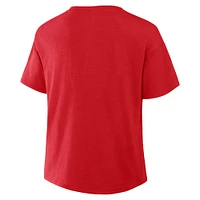 Women's Fanatics Red Cincinnati Reds Fan Fave Stadium Slub Boxy T-Shirt
