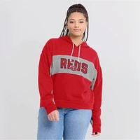 Women's Fanatics Red Cincinnati Reds Filled Stat Sheet Pullover Hoodie