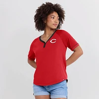 Women's Fanatics Red Cincinnati Reds League Diva Star Raglan V-Neck T-Shirt