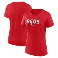 T-shirt rouge pour femme Fanatics Cincinnati Reds Lean