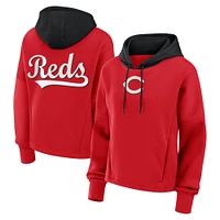 Sweat à capuche surdimensionné en polaire Legacy Red Cincinnati Reds pour femmes Fanatics