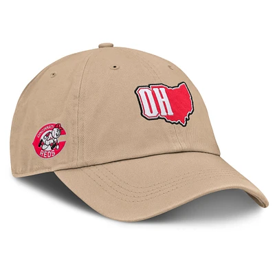 Casquette ajustable Fanatics Tan Cincinnati Reds Cooperstown Collection pour femmes