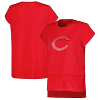 T-shirt à la mode G-III 4Her par Carl Banks pour femmes, rouge Cincinnati Reds Cheer