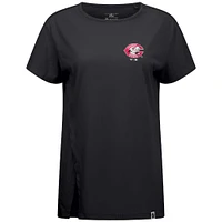 Women's Levelwear Black Cincinnati Reds Cooperstown Collection Influx Core Logo T-Shirt