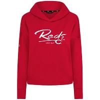 Sweat à capuche court trois bandes rouge Cincinnati Reds Accolade Sweet Express pour femme Levelwear