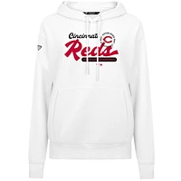 Women's Levelwear White Cincinnati Reds Accolade Adorn Monument Pullover Hoodie