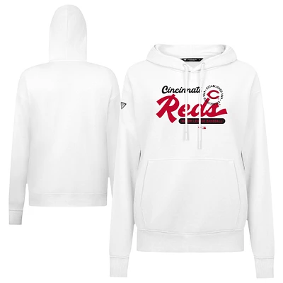 Women's Levelwear White Cincinnati Reds Accolade Adorn Monument Pullover Hoodie