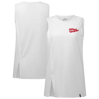 Women's Levelwear  White Cincinnati Reds Influx Rafters Tank Top