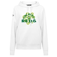 Sweat à capuche blanc pour femme Levelwear Cincinnati Reds St. Patrick's Day Adorn Shamrock
