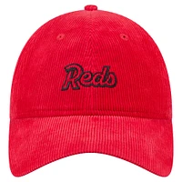 Women's New Era Red Cincinnati Reds Corduroy 9TWENTY Adjustable Hat