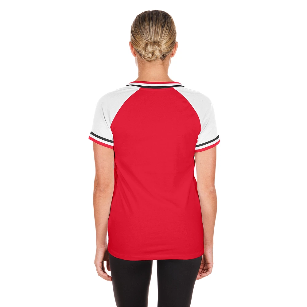 Women's New Era Red Cincinnati Reds Gameday Raglan V-Neck T-Shirt