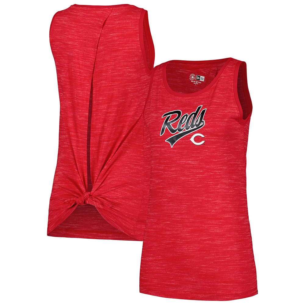 Women's New Era Red Cincinnati Reds Space-Dye Active Tank Top