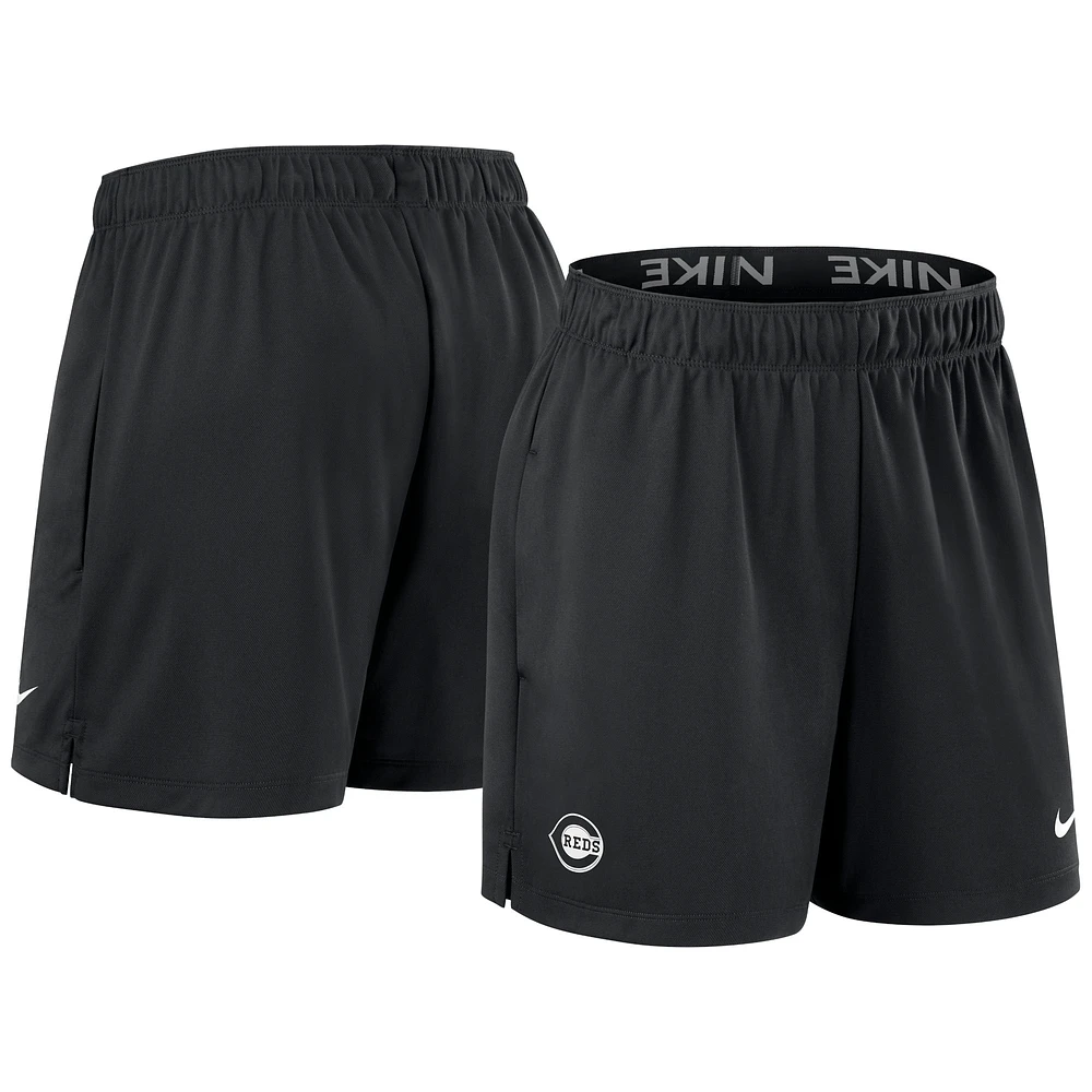 Women's Nike Black Cincinnati Reds Authentic Collection Knit Shorts