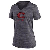 Women's Nike  Black Cincinnati Reds City Connect Velocity Practice Performance V-Neck T-Shirt