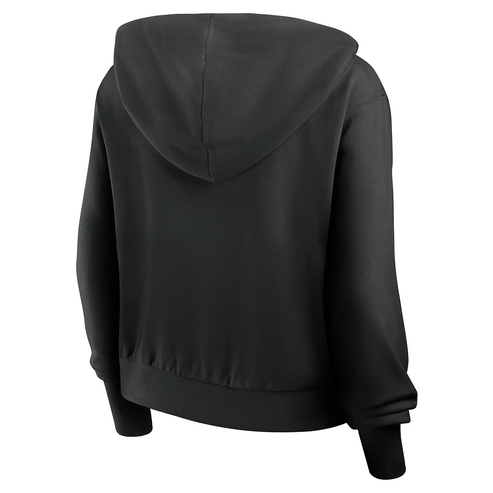 Women's Nike Black Cincinnati Reds Cropped Chill Full-Zip Hoodie