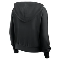 Women's Nike Black Cincinnati Reds Cropped Chill Full-Zip Hoodie