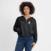 Women's Nike Black Cincinnati Reds Cropped Chill Full-Zip Hoodie