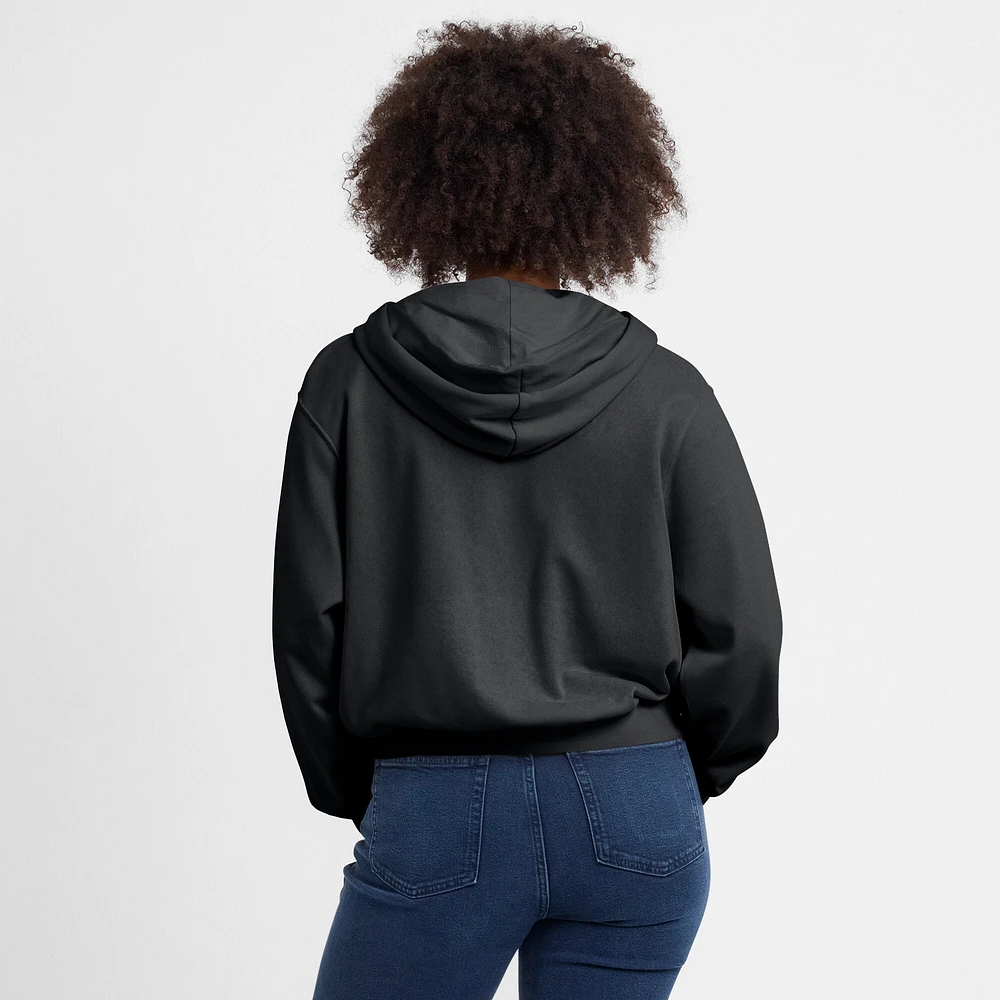 Women's Nike Black Cincinnati Reds Cropped Chill Full-Zip Hoodie