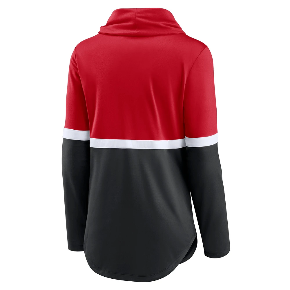 Sweat-shirt Nike rouge/noir pour femme avec inscription Club des Cincinnati Reds