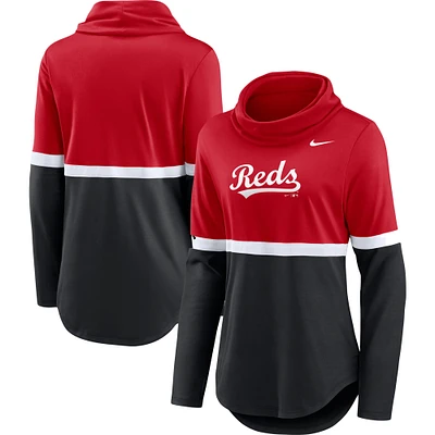 Sweat-shirt Nike rouge/noir pour femme avec inscription Club des Cincinnati Reds