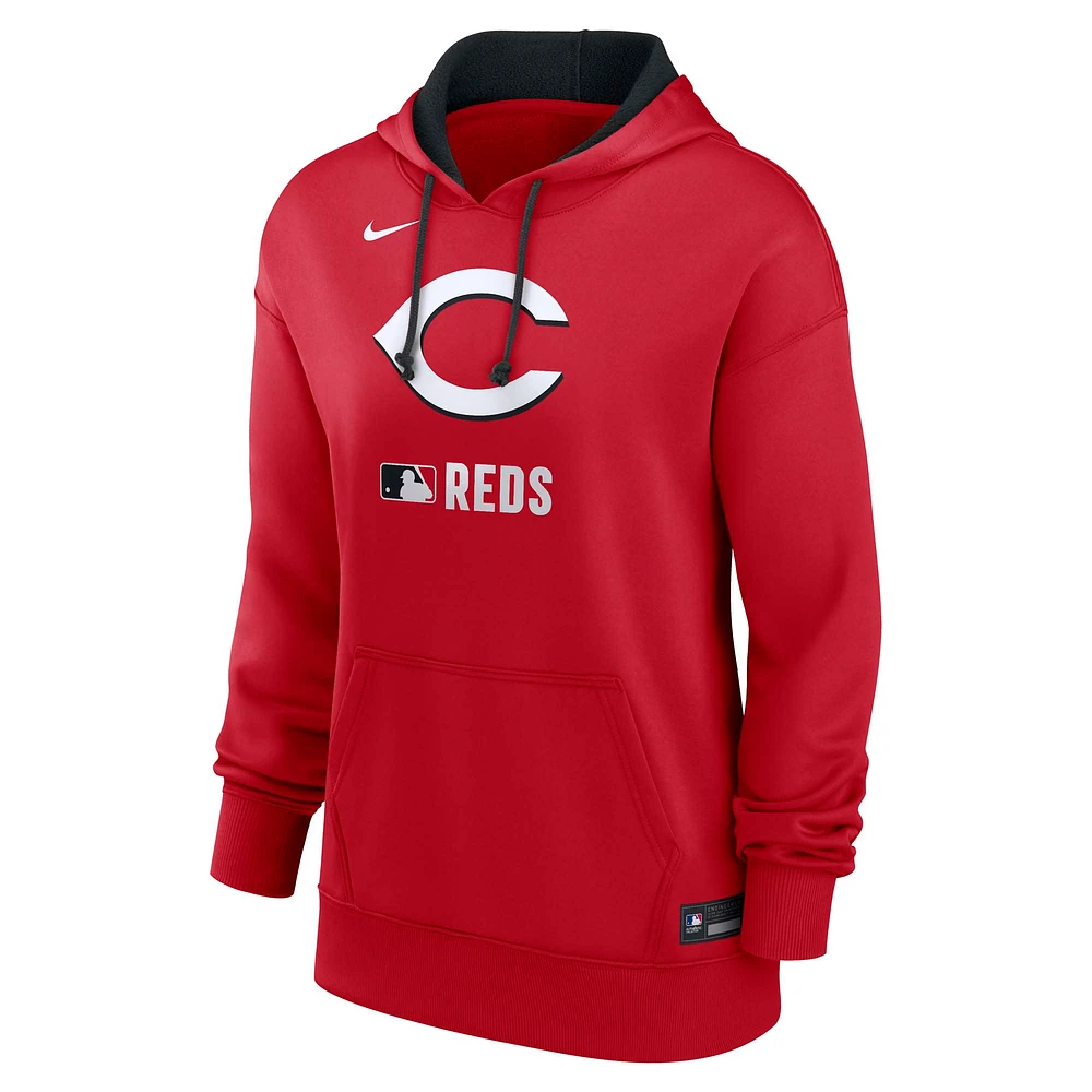 Sweat à capuche Nike Red Cincinnati Reds Authentic Collection Performance pour femme